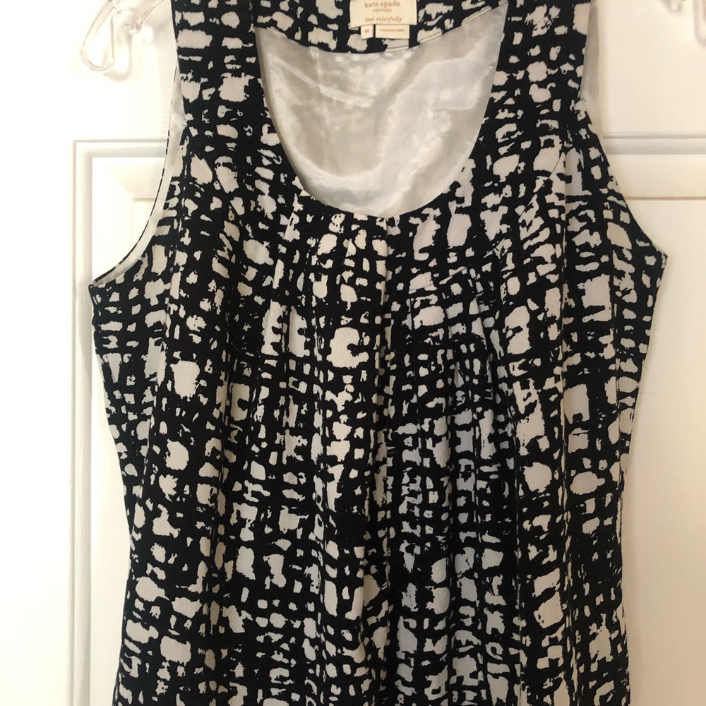 Kate Spade Sleeveless Black & White Design Top M - Picture 3 of 10